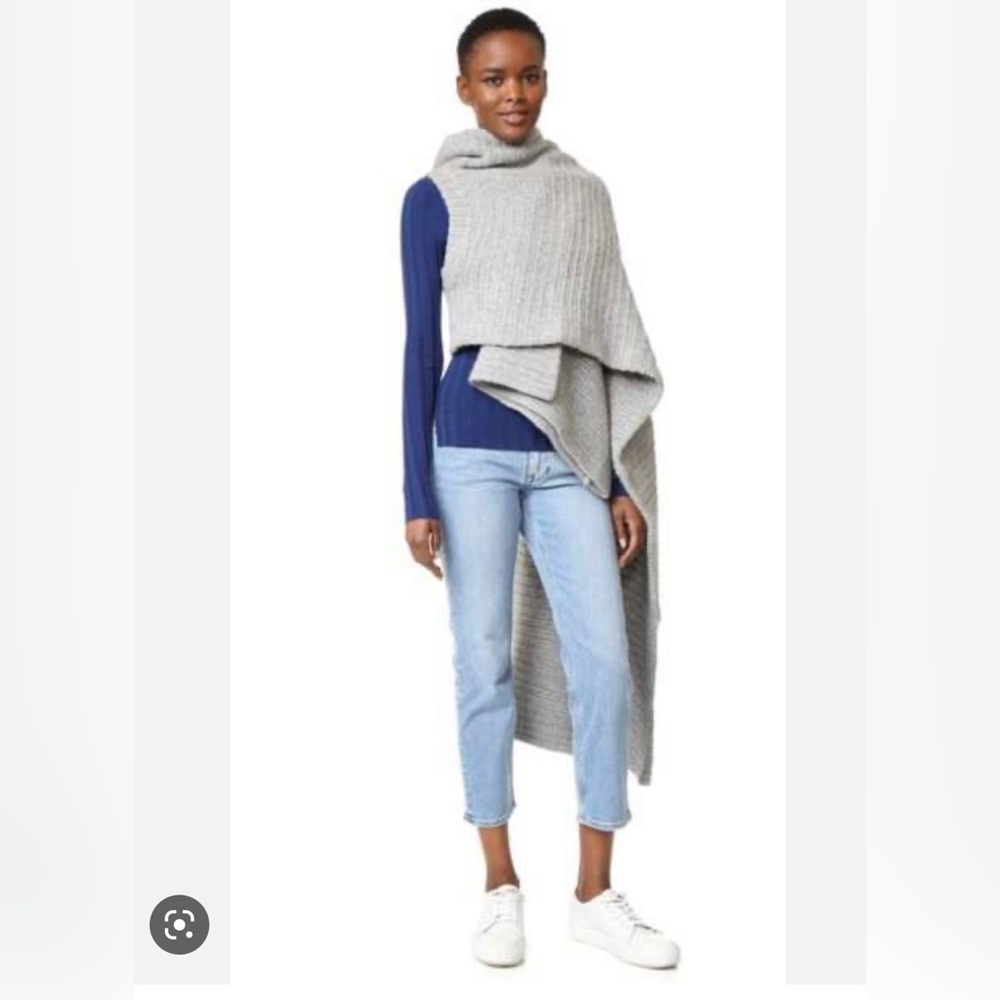 Acne Studios Jodi V Gray Heavy Wool Scarf Wrap Grey
